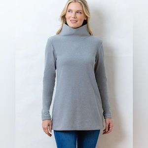 DUDLEY STEPHENS Cobble Hill Turtleneck in Terry Fleece Heather Grey - NWT - XL